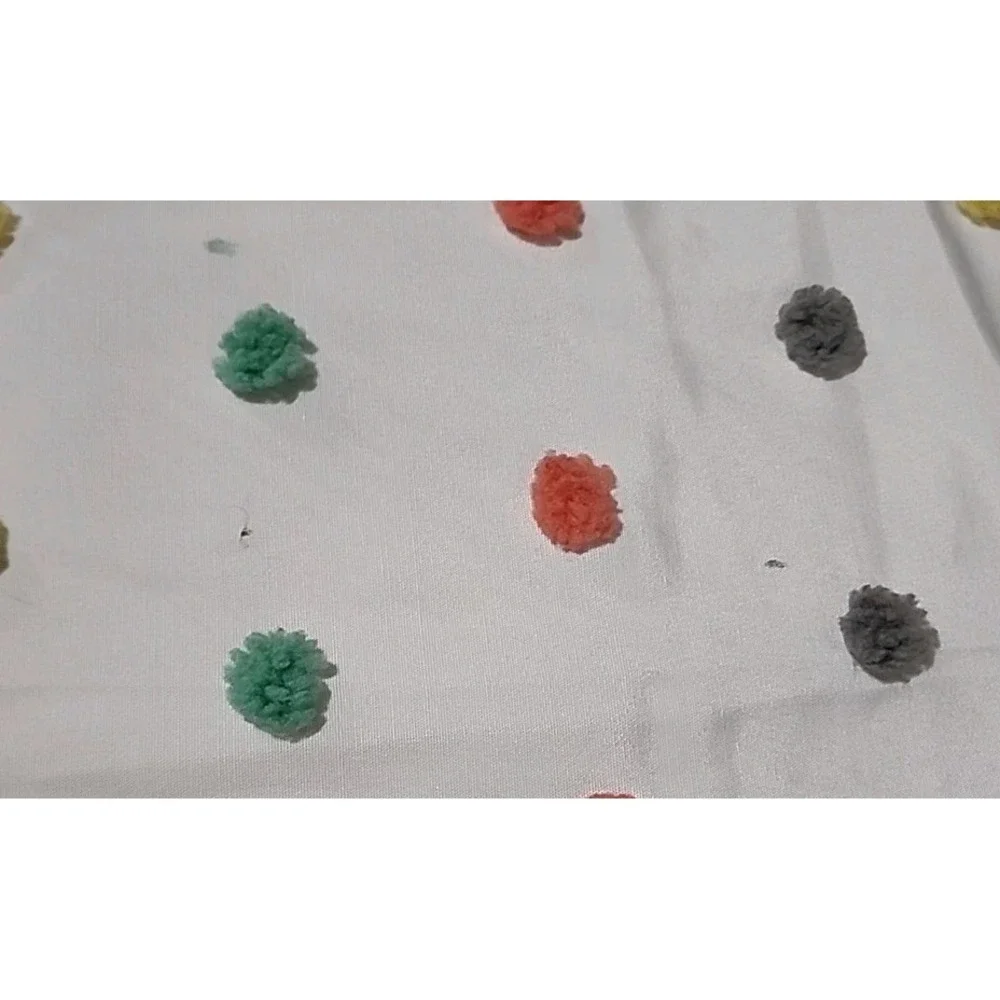 Pom Pom Polkadot Curtain Panels With Valence 50 X 84 Inches Colorful